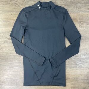 Under Armour Mens ColdGear Mock neck Black Long Sleeve Compression Shirt, small